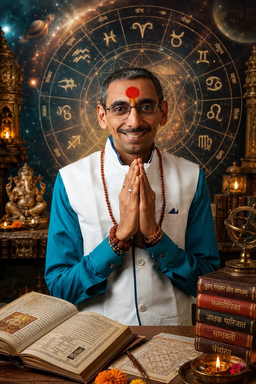 Acharya Lokesh Jagirdar aashirvaad mudra mein